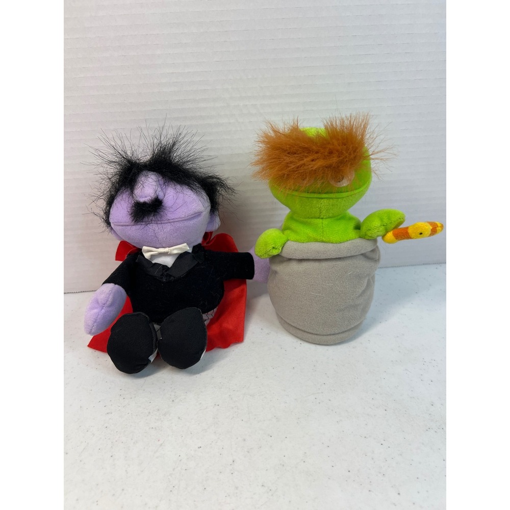Vintage 1997 Sesame Street Beans Mumford Oscar the Grouch Plush Tyco 34641